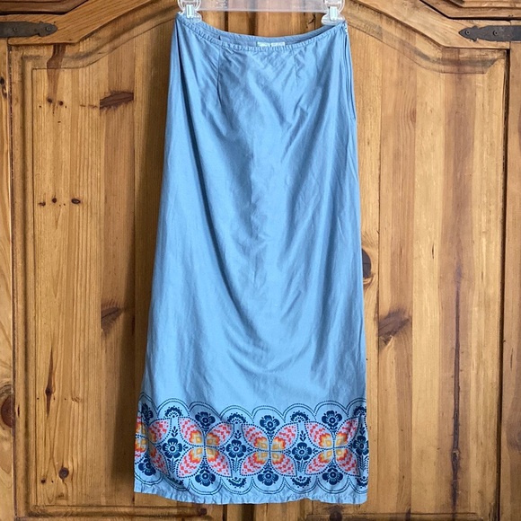 Vintage 90’s Alloy Dusty Blue Boho Mandala Maxi Skirt - Picture 1 of 13